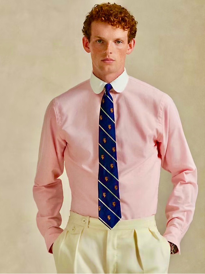 Donald Trump Men's Pink Dress Shirt With White Contrast Collar